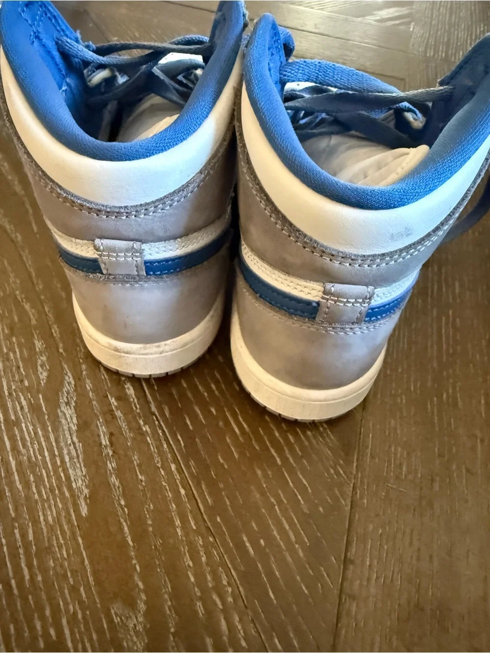 Nike air Jordan’s Kids High-Top Sneakers in Blue and White